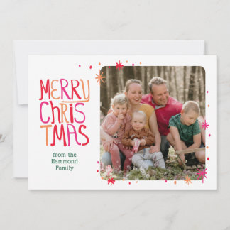 Cartões de Natal de Fotos Modernos Coloridos Retrô