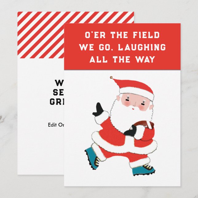 Cartões de Natal de Futebol (Frente/Verso)