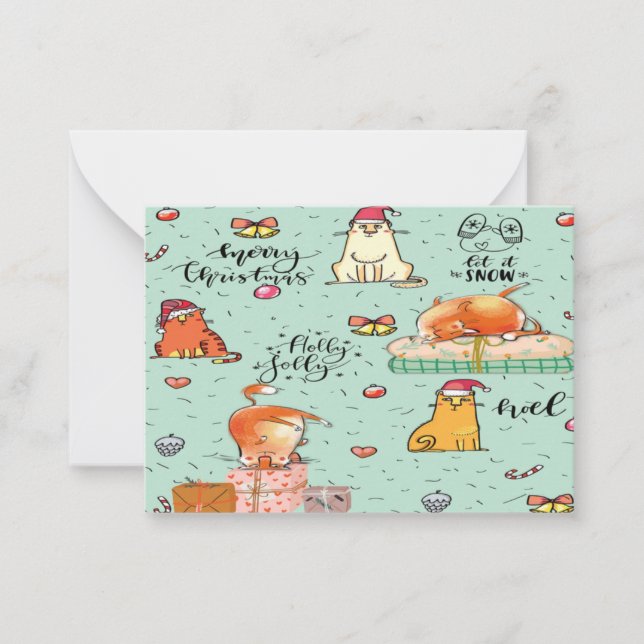 Cartões de Natal de Gato Engraçado (Frente)