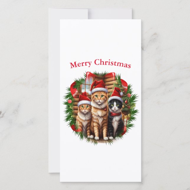 Cartões de Natal de gatos (Frente)