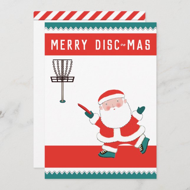Cartões de Natal de Golf Disco (Frente/Verso)