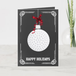 Cartões de Natal de golfe no quadro-negro