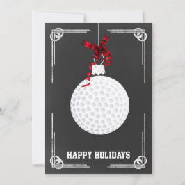 Cartões de Natal de golfe no quadro-negro