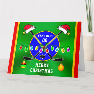Cartões de Natal de Hóquei BIG Personalizados, 3 T