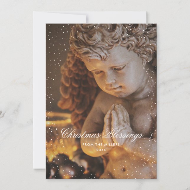 Cartões de natal de inverno do Angel Christian (Frente)