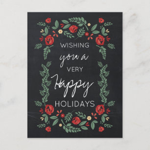 cartões de natal de jardim floral