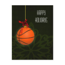 Cartões de Natal de jogador de basquete