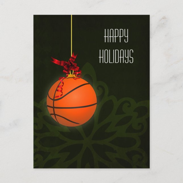 Cartões de Natal de jogador de basquete (Frente)