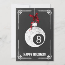 cartões de Natal de jogador de bilhar de quadro ne