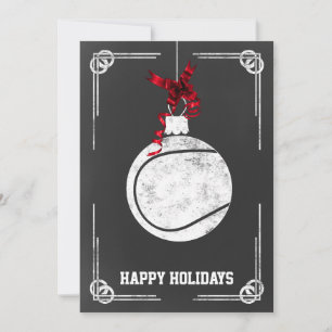 Cartões de Natal de jogador de tênis de quadro-neg