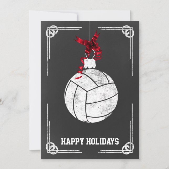 Cartões de Natal de jogador de volei de lousa (Frente)