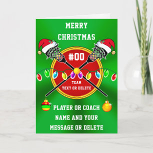Cartões de Natal de Lacrosse para Jogadores ou Tre