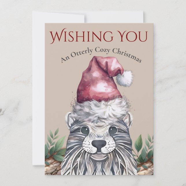 Cartões de natal de lontra costeira (Frente)