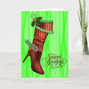 Cartões de Natal de Meia Vermelha Chic