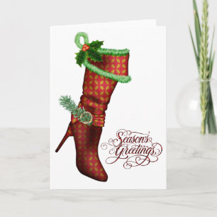 Cartões de Natal de Meia Vermelha Chic