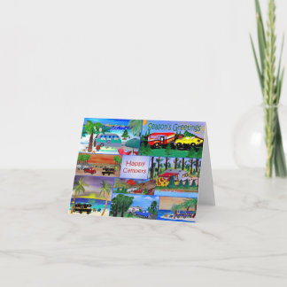 Cartões de Natal de meu camper colage art