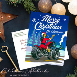 Cartões de natal de motociclismo Sra. Claus Funny