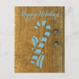 Cartões de natal de Natal Azul Candy Cane