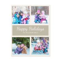 Cartões de natal de Natal Brown Tan Multi Photo