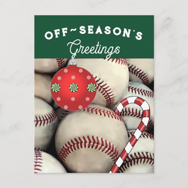 Cartões de natal de Natal de Baseball (Frente)