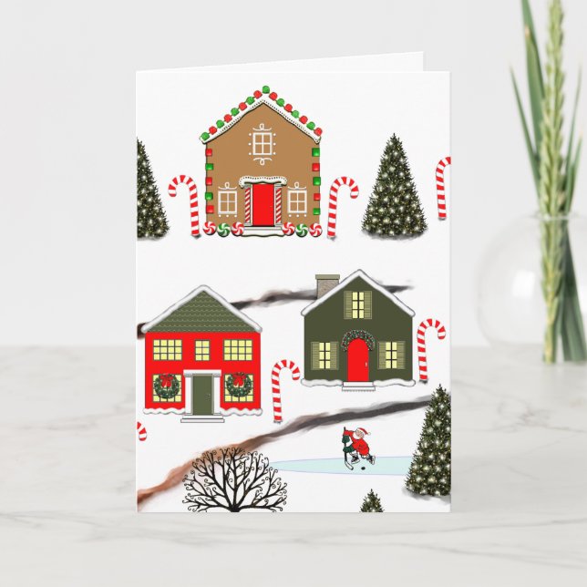 Cartões de natal de Natal de Hockey (Frente)