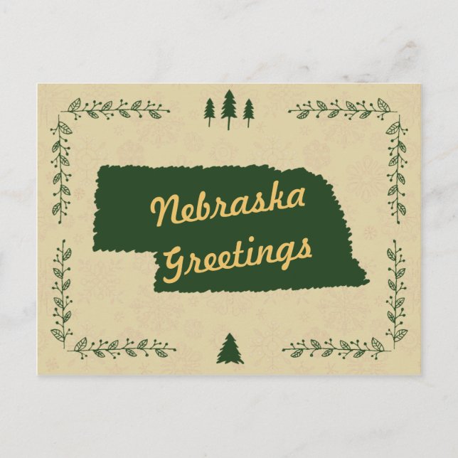 Cartões de natal de Natal do Estado de Nebraska (Frente)