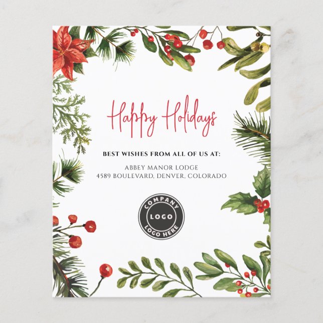 Cartões de natal de Natal para Logotipo Comercial  (Frente)