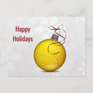 cartões de natal de ornamento de bola de voleibol