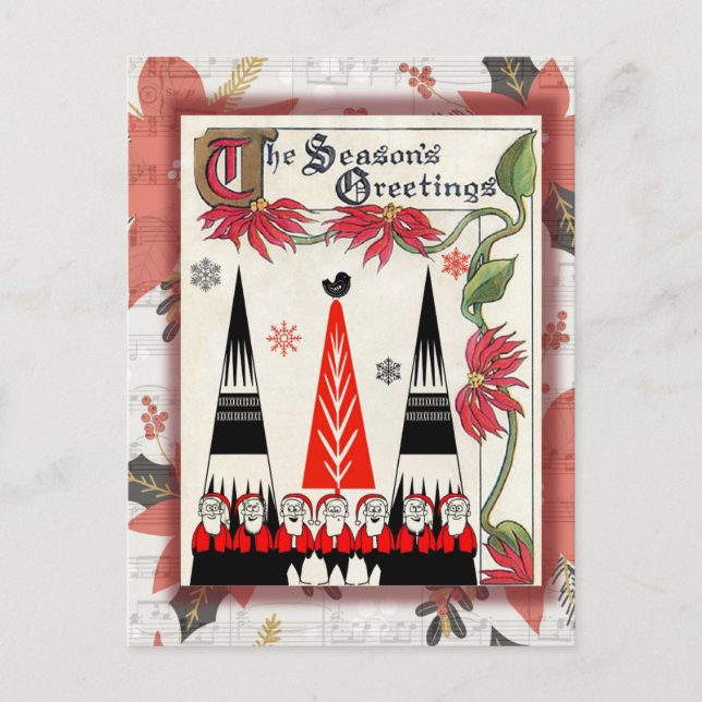 Cartões de natal de Papais noeis de Vintage (Frente)