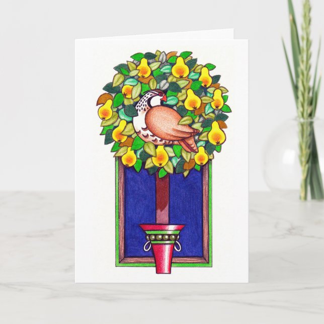 Cartões de Natal de Partridge e Pear (Frente)