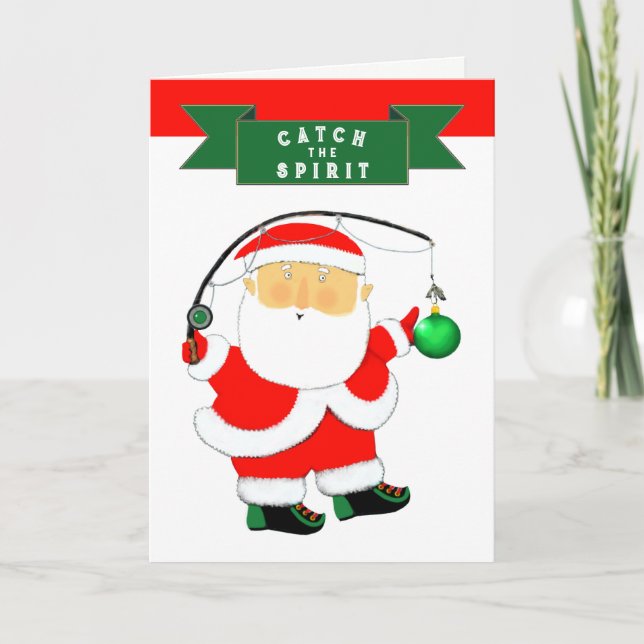 Cartões de Natal de pesca (Frente)