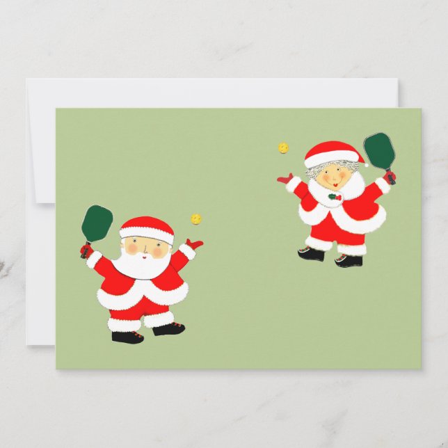 Cartões de Natal de Pickleball (Frente)