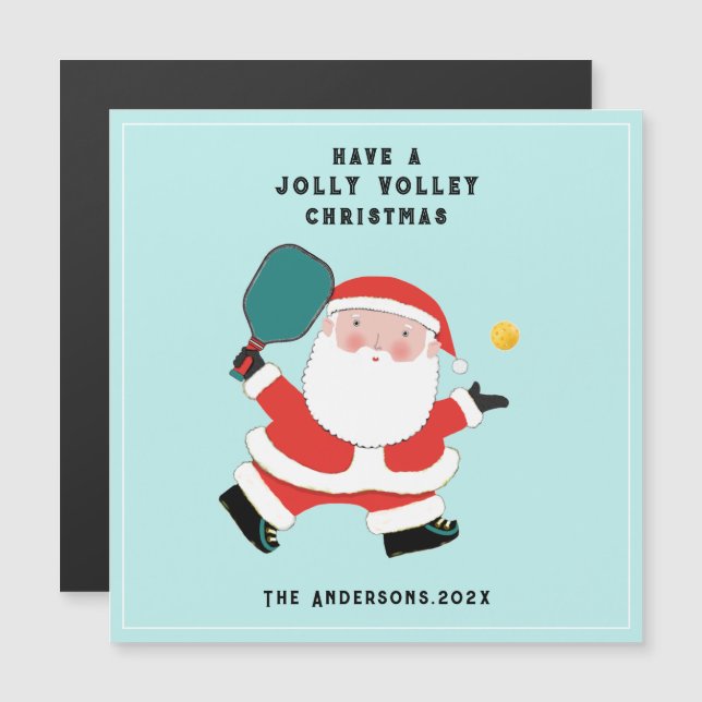 Cartões de natal de picleball (Frente/Verso)