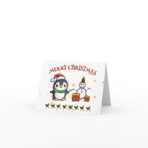 Cartões de Natal de Pinguim Bonito
