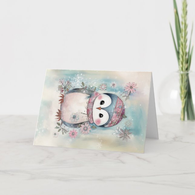 Cartões de natal de Pinguim de Bebês de Natal (Frente)