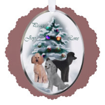 Cartões de Natal de Poodle