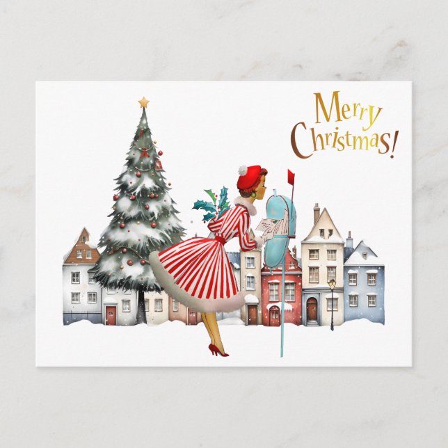 cartões de natal de Postada de Lady 1950 (Frente)