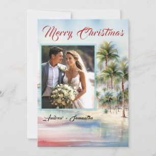 Cartões de Natal de praia com foto personalizada