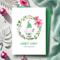 Cartões de Natal de Praia Tropical Aquarela