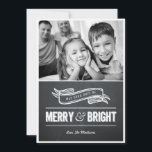 Cartões de Natal de Quadro feliz e Brilhante<br><div class="desc">Celebre a temporada com este cartão de feriado moderno e na moda de Berry Berry Sweet.</div>