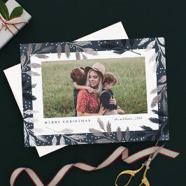 Cartões de Natal de Ramais de Prata Elegantes