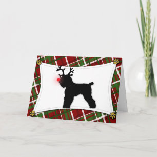 Cartões de Natal de Reindet Black Russo Terrier