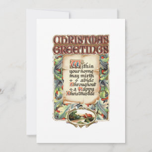 Cartões de natal de Tipografia Floral Vintage Poe