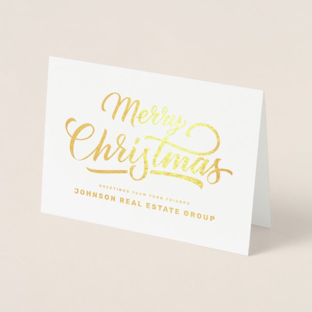 Cartões de natal de tipografia simples moderna (Frente)