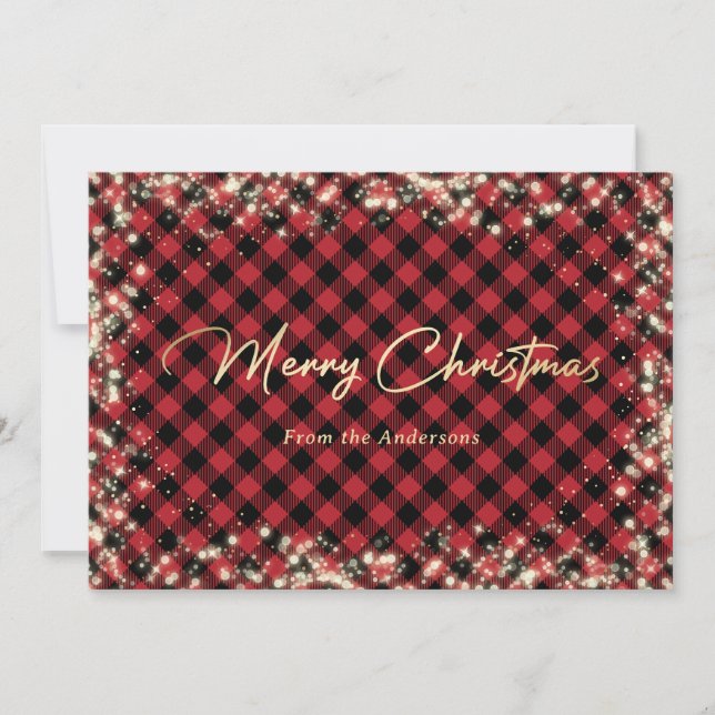 Cartões de Natal de Xadrez de Buffalo Dourado e Ve (Frente)