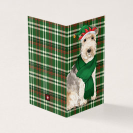 Cartões de natal de Xadrezes Verdes do Cão Lakelan