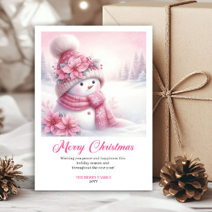 Cartões de Natal Digitais Elegantes de Neve Rosa p