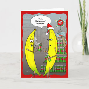 Cartões de Natal Divertidos de Banana Frutas Feria