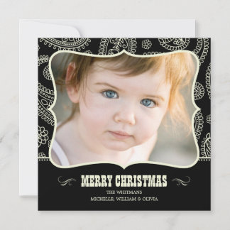 Cartões de Natal do Black Paisley Ocidental