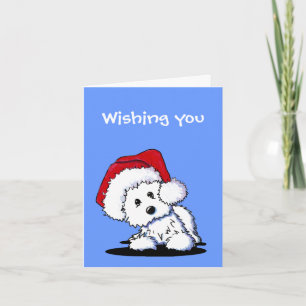 Cartões de Natal do cão de Westie do papai noel 
